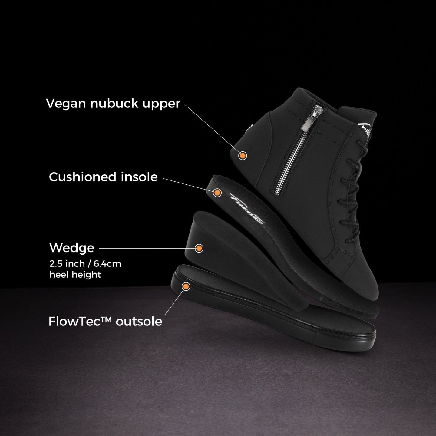 Fuego Sneakers All-black | Wedge