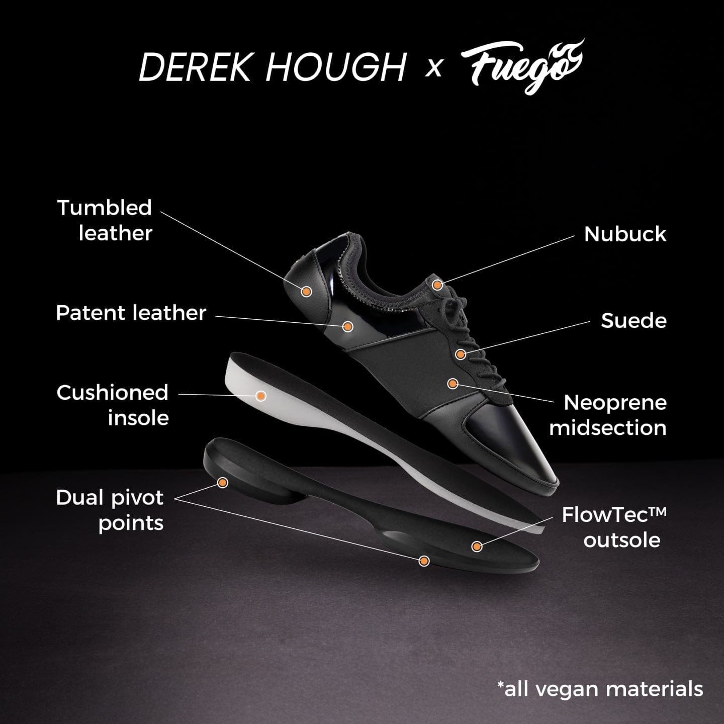 Fuego Sneakers Derek Hough | Split-sole