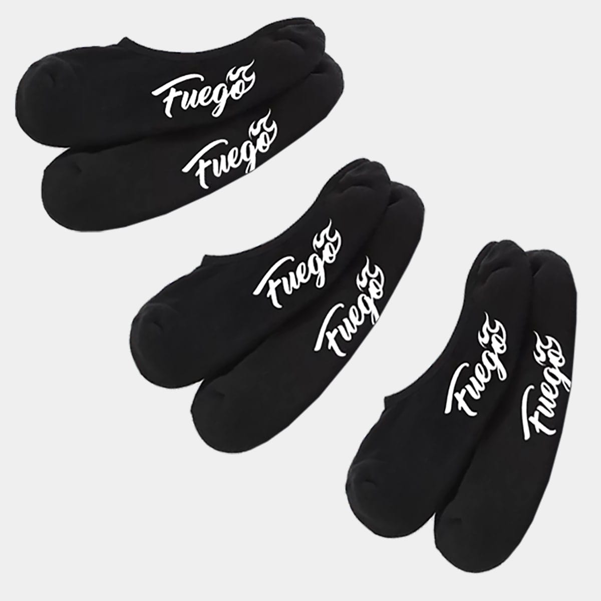 Fuego Apparel No-Show Socks | Black (3-pair)