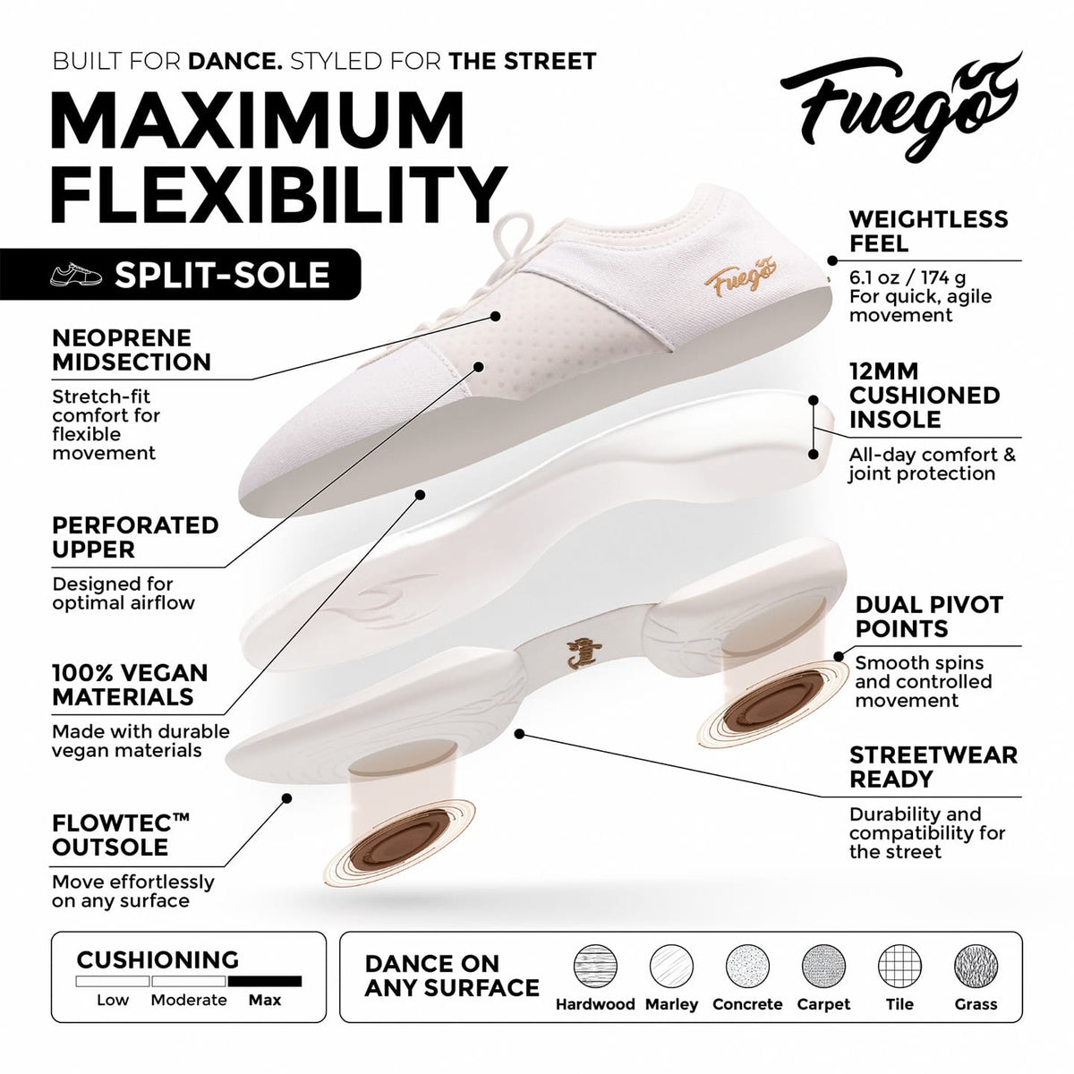 Fuego Sneakers White Split-sole